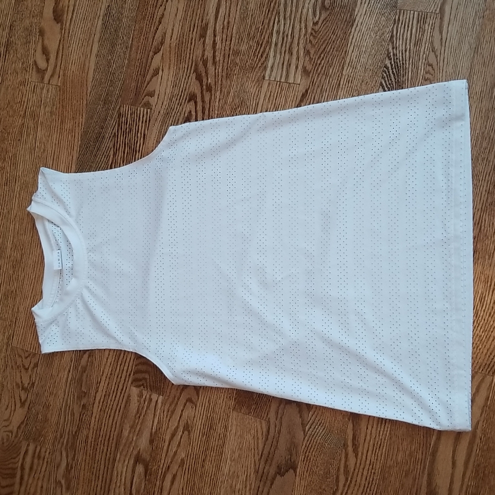 (S) Zyia Active Netted/Eyelet Muscle Tee Athleisure Workout Layering Activewear